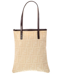 FENDI Pre-Owned Fendi Neutral Canvas Handbag (Authentic Pre-Loved)