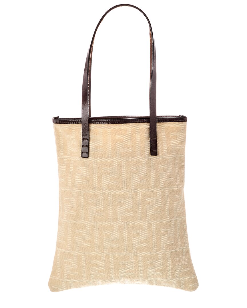FENDI Pre-Owned Fendi Neutral Canvas Handbag (Authentic Pre-Loved)
