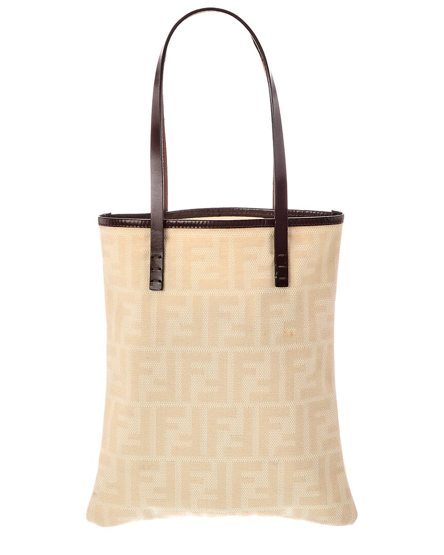 FENDI Pre-Owned Fendi Neutral Canvas Handbag (Authentic Pre-Loved)