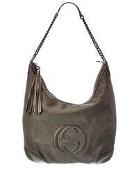 Gucci Gucci Grey Leather Soho Chain Tassel Hobo Bag (Authentic Pre-Loved)