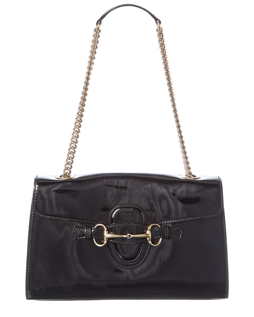 Gucci Gucci Black Patent Leather Horsebit Emily Bag (Authentic Pre-Loved)