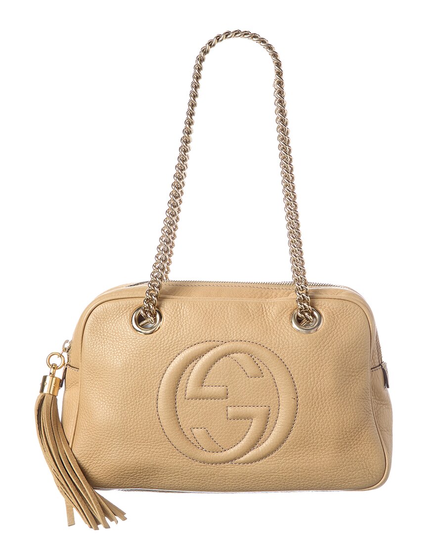 Gucci Gucci Beige Calfskin Leather Soho Chain Bag (Authentic Pre-Loved)