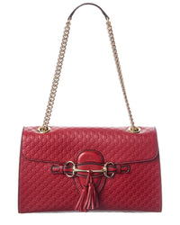 Gucci Gucci Red Microguccissima & Leather Emily Chain Shoulder Bag (Authentic