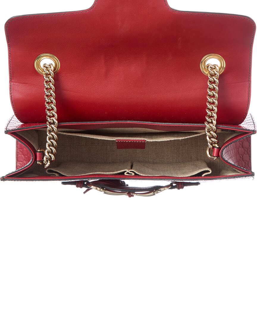 Gucci Gucci Red Microguccissima & Leather Emily Chain Shoulder Bag (Authentic