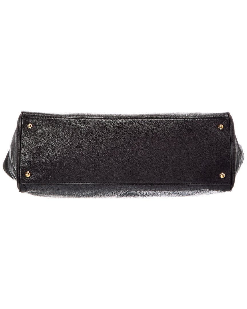 Gucci Gucci Black Leather Interlocking Gg Shoulder Bag (Authentic Pre-Loved)