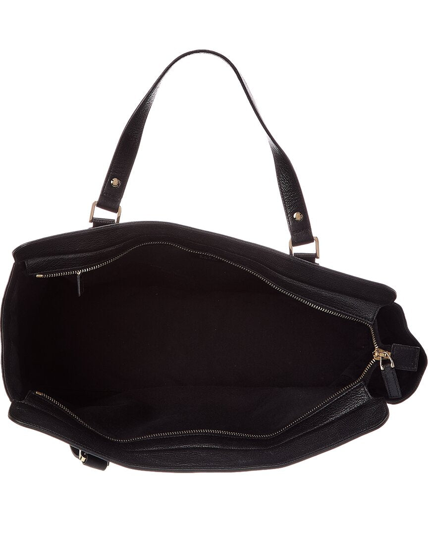Gucci Gucci Black Leather Interlocking Gg Shoulder Bag (Authentic Pre-Loved)