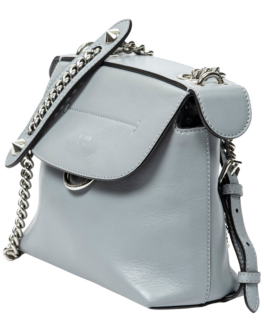 FENDI Fendi Light Blue Calfskin Leather Mini Back To School Backpack (Authentic Pre-