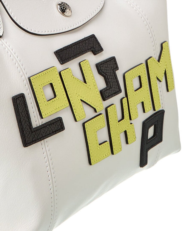 Longchamp Le Pliage Cuir Leather Short Handle Tote