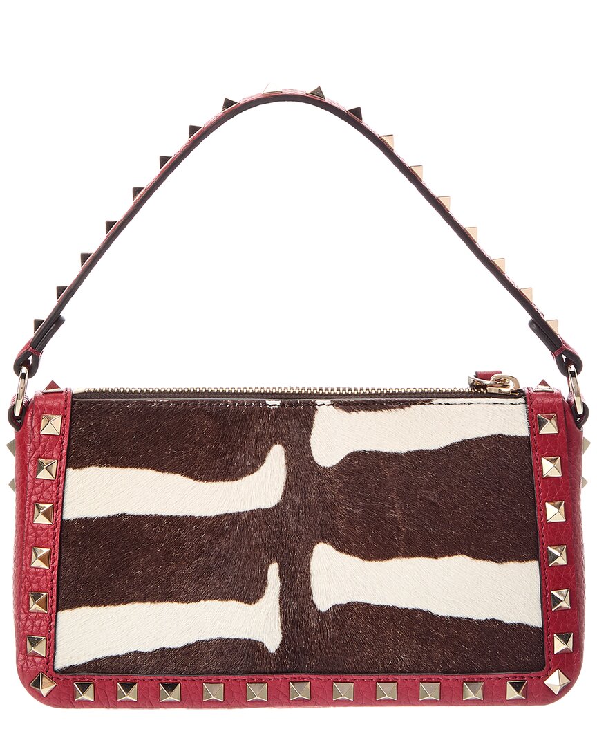 Valentino Vlogo Signature Leather & Haircalf Shoulder Bag