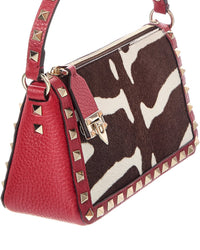 Valentino Vlogo Signature Leather & Haircalf Shoulder Bag