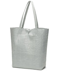 Tiffany & Fred Paris Croc-Embossed Leather Tote