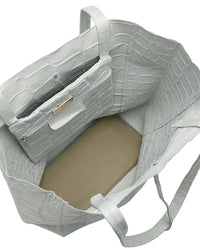 Tiffany & Fred Paris Croc-Embossed Leather Tote