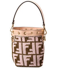 Fendi Mon Tresor Mini Raffia & Leather Bucket Bag (Authentic Pre-Loved)