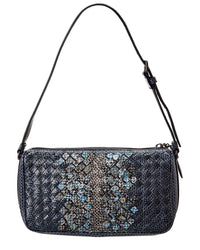 Bottega Veneta Intrecciato Snakeskin Shoulder Bag (Authentic Pre-Loved)