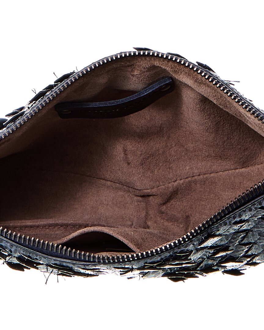 Bottega Veneta Intrecciato Snakeskin Shoulder Bag (Authentic Pre-Loved)