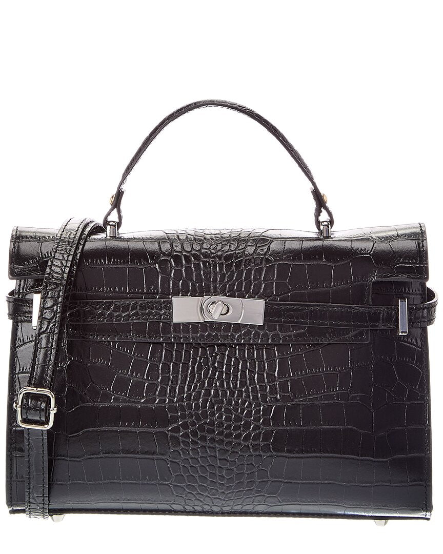 Italian Leather Italian Leather Lea Leather Top Handle Bag