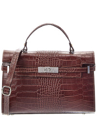 Italian Leather Italian Leather Lea Leather Top Handle Bag