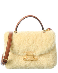 CELINE Celine Teen Shearling Shoulder Bag