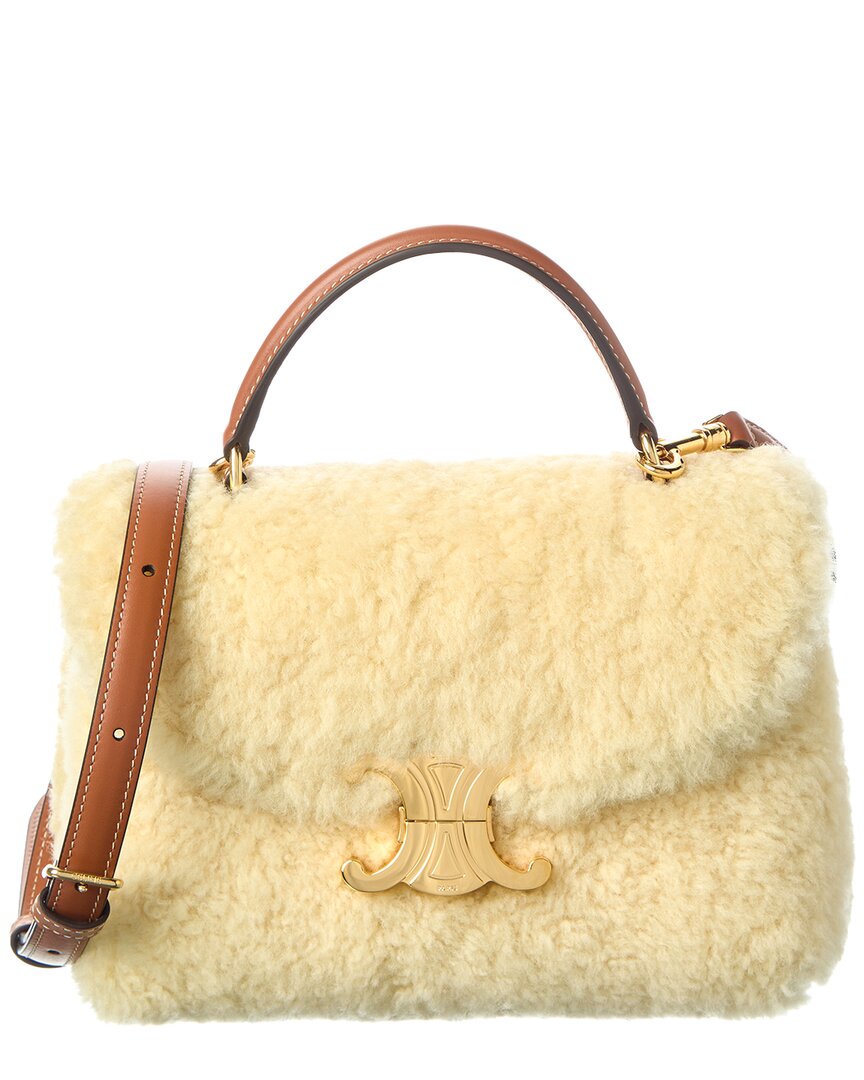 CELINE Celine Teen Shearling Shoulder Bag