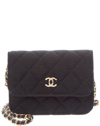 Chanel Chanel Black Quilted Fabric Mini Chain Bag (Authentic Pre-Loved)