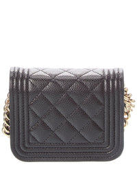 Chanel Chanel Black Quilted Leather Boy Golden Crosshair Shoulder Bag (Authentic Pre-