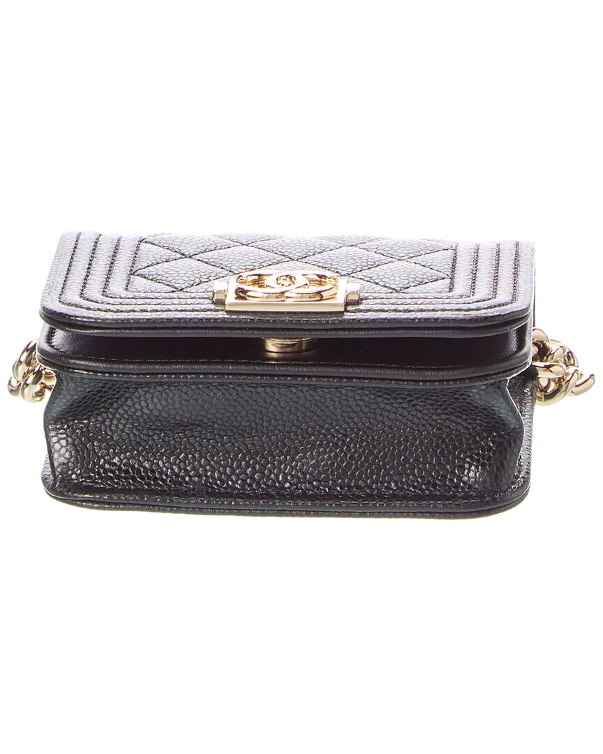 Chanel Chanel Black Quilted Leather Boy Golden Crosshair Shoulder Bag (Authentic Pre-
