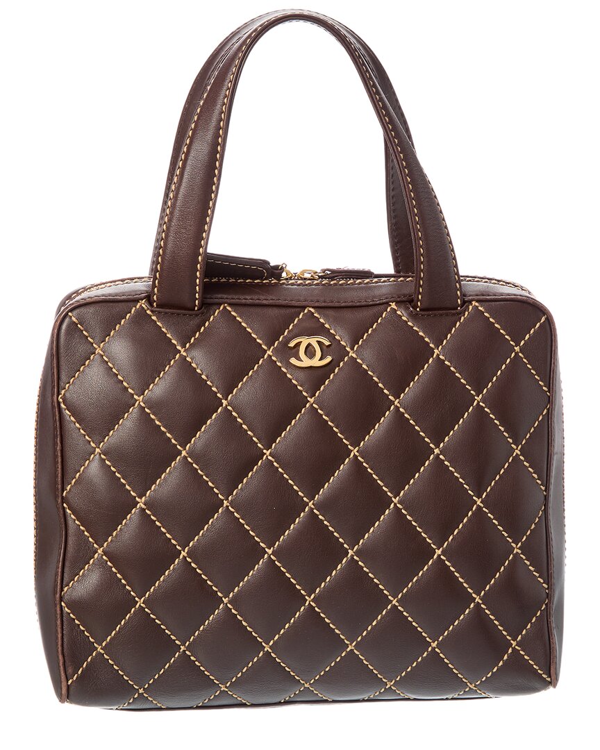 Chanel Chanel Brown Quilted Leather Wild Stitch Handbag (Authentic Pre-Loved)