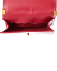 Chanel Chanel Red Quilted Leather Boy 25 Gold Triangle Shoulder Bag (Authentic Pre-