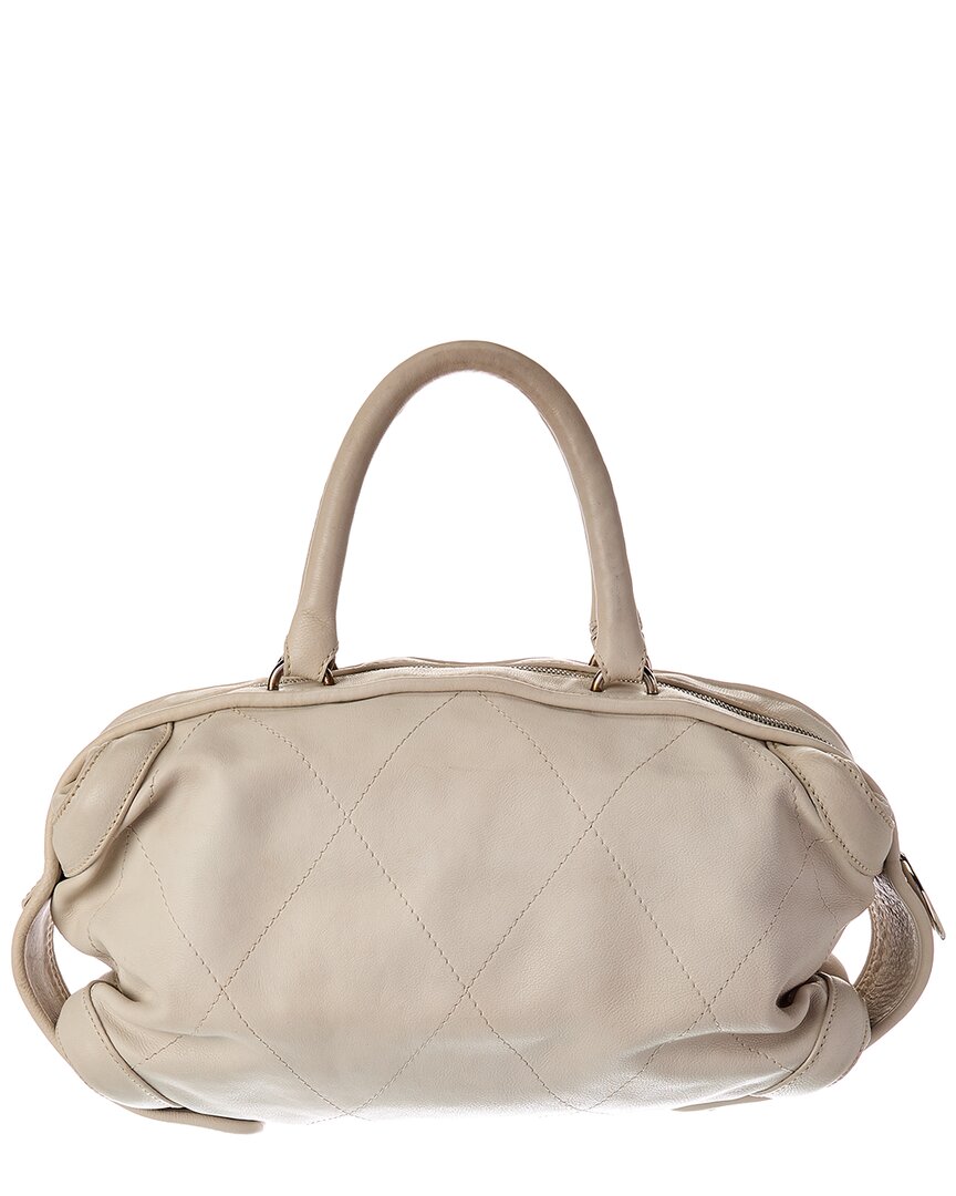 Chanel Chanel White Quilted Leather Ginpaku Bag (Authentic Pre-Loved)