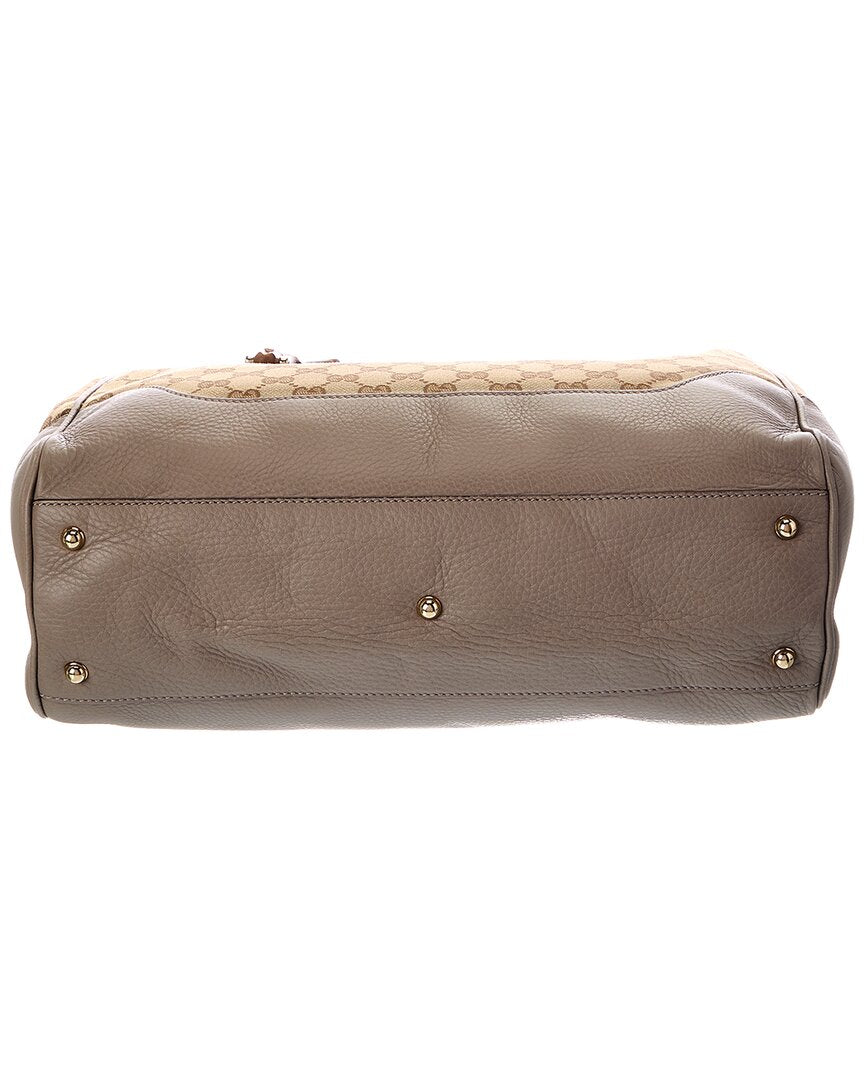 Gucci Pre-Owned Gucci Brown Gg Canvas & Leather Diana Bamboo Handle Handmade Bag (Authentic