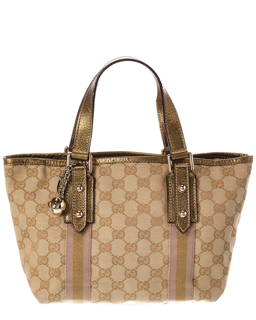 Gucci Gucci Beige Canvas Small Jolicoeur Tote (Authentic Pre-Loved)
