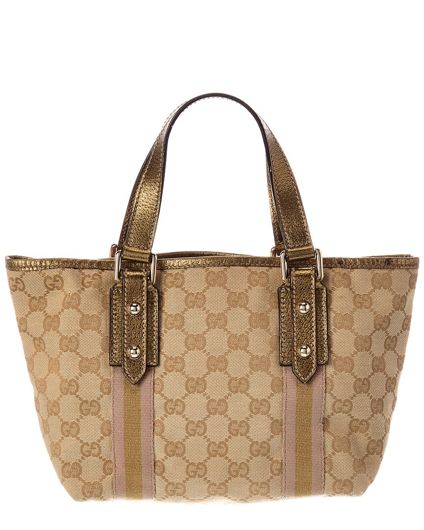 Gucci Gucci Beige Canvas Small Jolicoeur Tote (Authentic Pre-Loved)