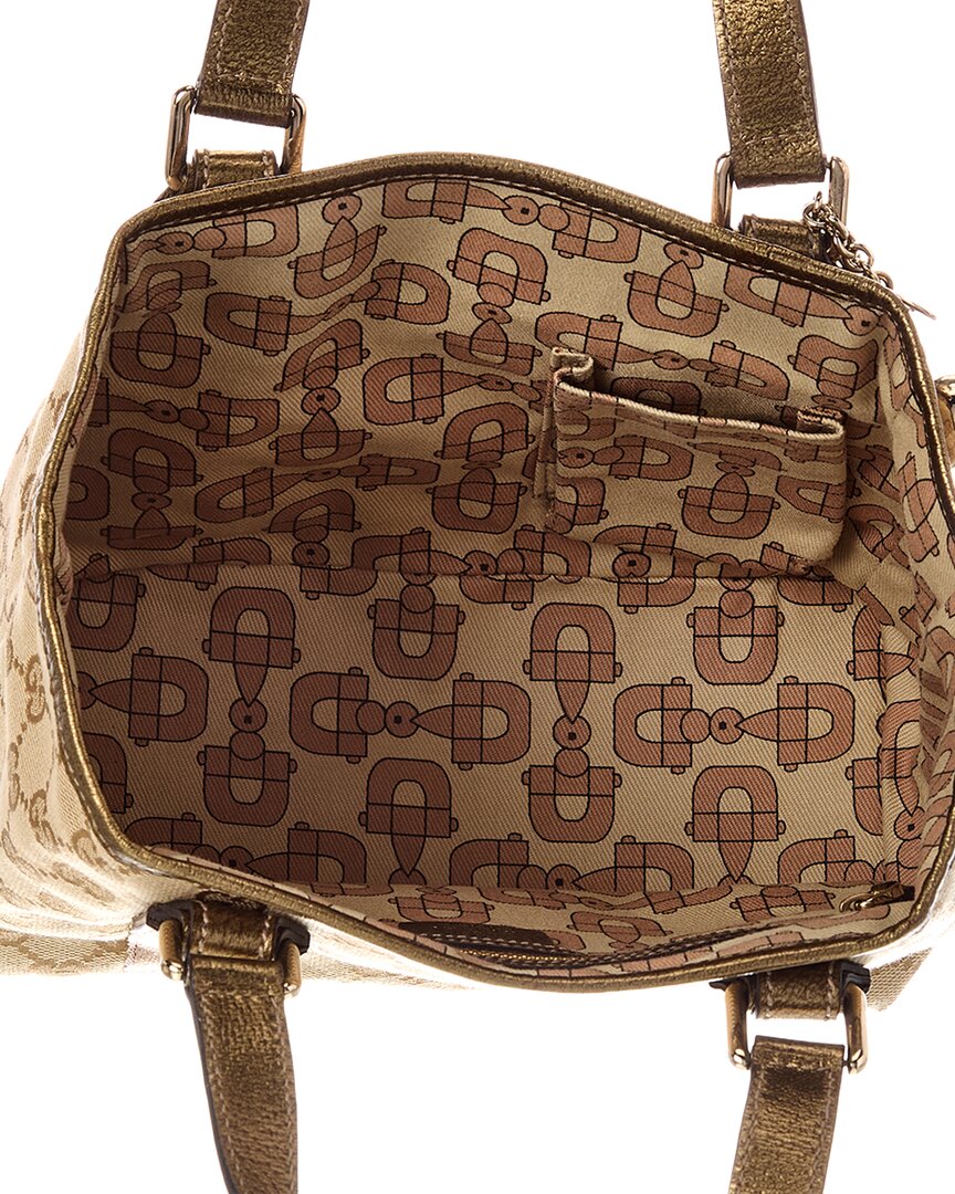 Gucci Gucci Beige Canvas Small Jolicoeur Tote (Authentic Pre-Loved)