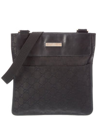 Gucci Gucci Black Gg Denim Flat Messenger 27639 (Authentic Pre-Loved)