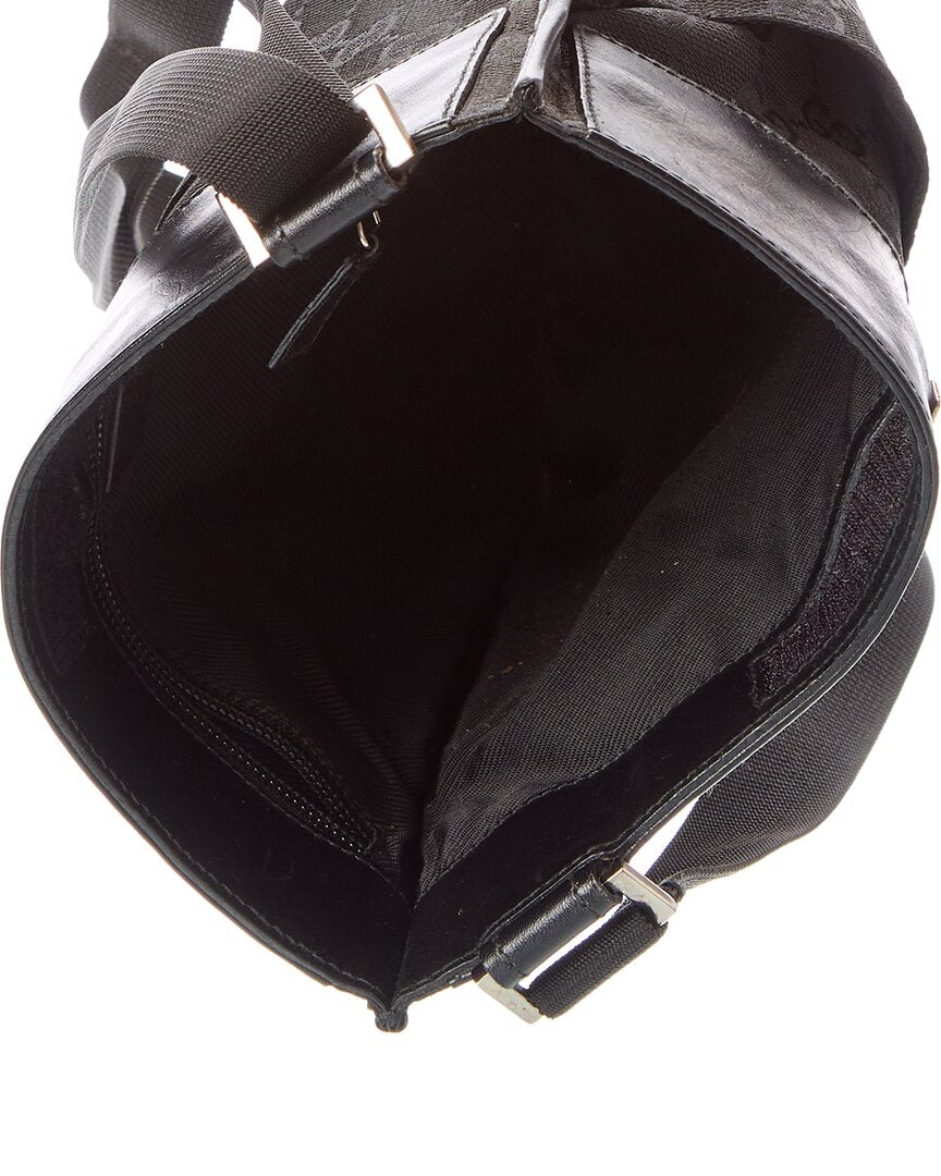 Gucci Gucci Black Gg Denim Flat Messenger 27639 (Authentic Pre-Loved)