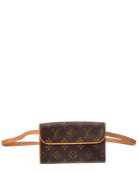 Louis Vuitton Louis Vuitton Brown Monogram Coated Canvas Pochette Florentine (Authentic