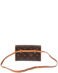 Louis Vuitton Louis Vuitton Brown Monogram Coated Canvas Pochette Florentine (Authentic