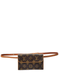 Louis Vuitton Louis Vuitton Brown Monogram Coated Canvas Pochette Florentine (Authentic Pre-