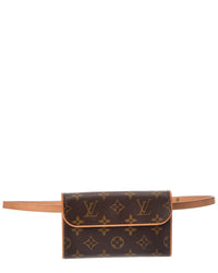 Louis Vuitton Louis Vuitton Brown Monogram Coated Canvas Pochette Florentine (Authentic