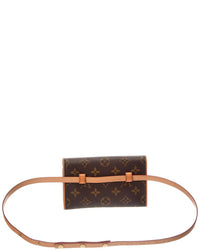 Louis Vuitton Louis Vuitton Brown Monogram Coated Canvas Pochette Florentine (Authentic