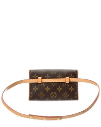 Louis Vuitton Louis Vuitton Brown Monogram Coated Canvas Pochette Florentine Xs Belt