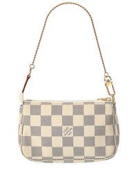 Louis Vuitton Louis Vuitton White Damier Azur Coated Canvas Mini Pochette Accessoires