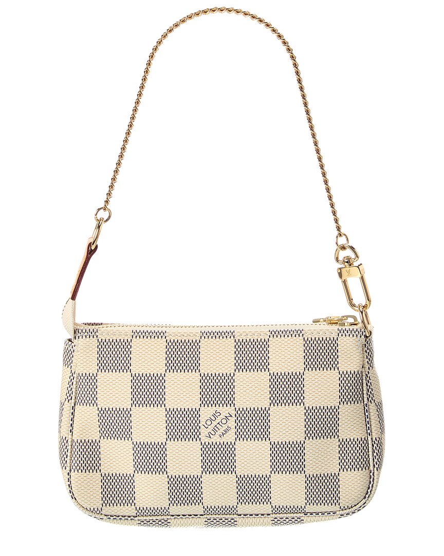 Louis Vuitton Louis Vuitton White Damier Azur Coated Canvas Mini Pochette Accessoires