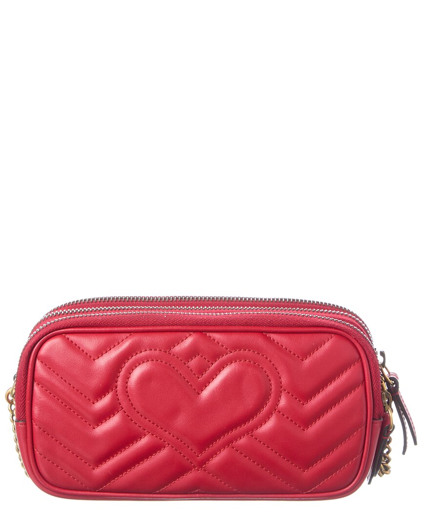 Gucci Gucci Hibiscus Matelasse Chevron Gg Marmont Chain Triple Zip Crossbody