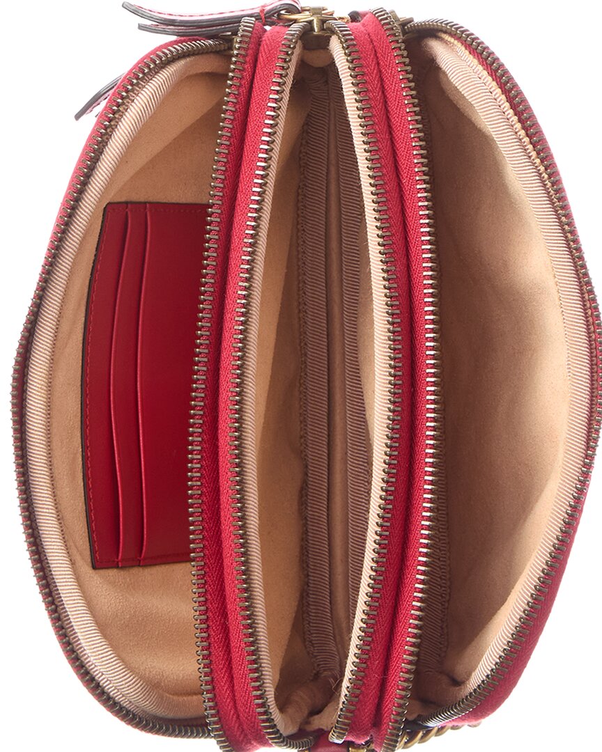 Gucci Gucci Hibiscus Matelasse Chevron Gg Marmont Chain Triple Zip Crossbody
