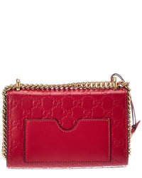 Gucci Gucci Red Guccissima & Leather Padlock Shoulder Bag (Authentic Pre-Loved)