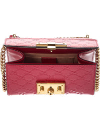 Gucci Gucci Red Guccissima & Leather Padlock Shoulder Bag (Authentic Pre-Loved)