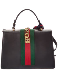 Gucci Gucci Black Calf Leather Sylvie Top Handle (Authentic Pre-Loved)