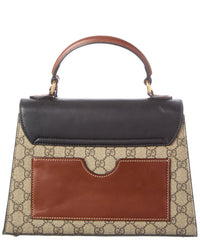 Gucci Gucci Beige Gg Supreme & Leather Padlock Top Handle (Authentic Pre-Loved)