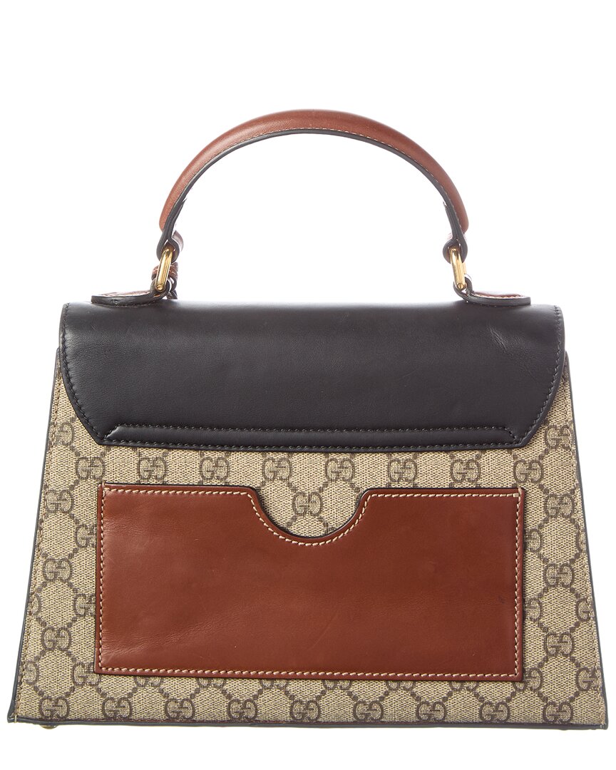 Gucci Gucci Beige Gg Supreme & Leather Padlock Top Handle (Authentic Pre-Loved)